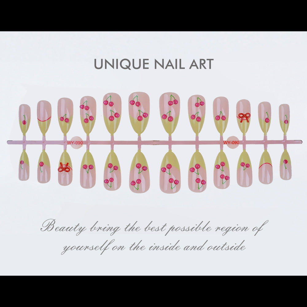 Natürlicher Floral Press-On Nagelset Karnz