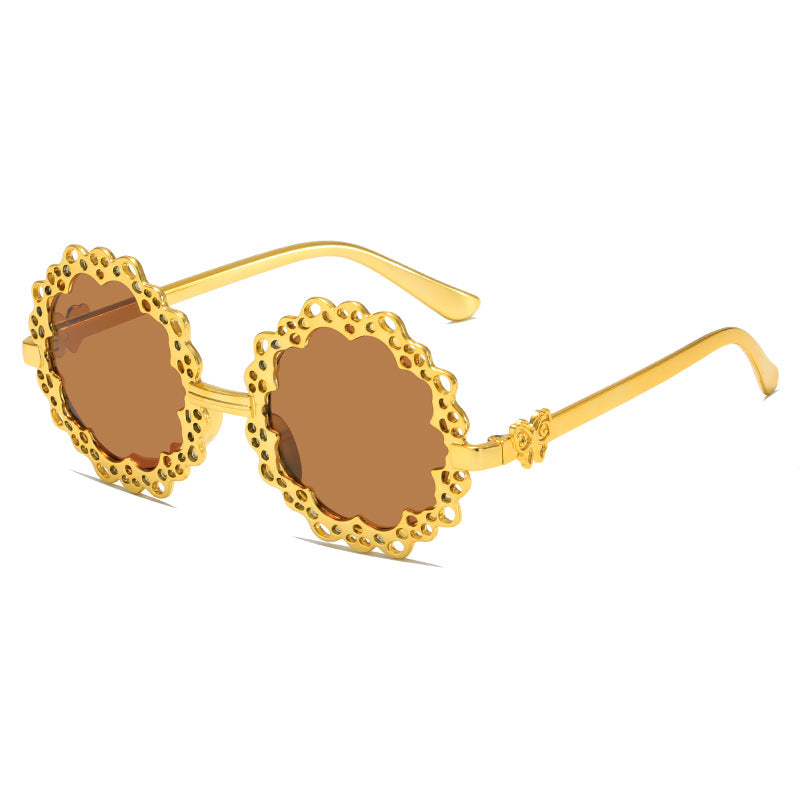 Damen modische Sonnenbrille mit blütenförmigem Rahmen Karnz