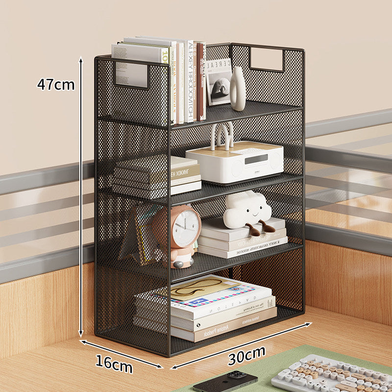 Mesh Desktop Open-Shelf Organizer mit integrierten Griffen und Trennwänden