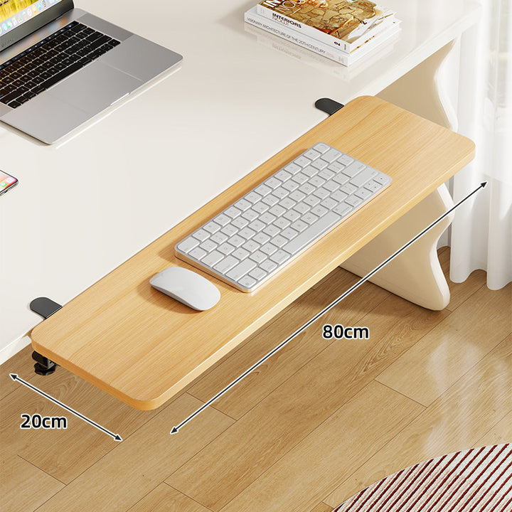 Unter-Desk Bambus Ausziehbare Arbeitsfläche Clamp-Montierte Tastatur- & Mausplattform
