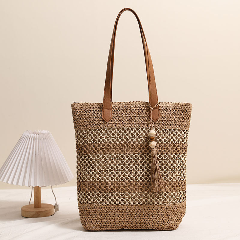 Damen Funktionale Bastshoppingtasche Karnz