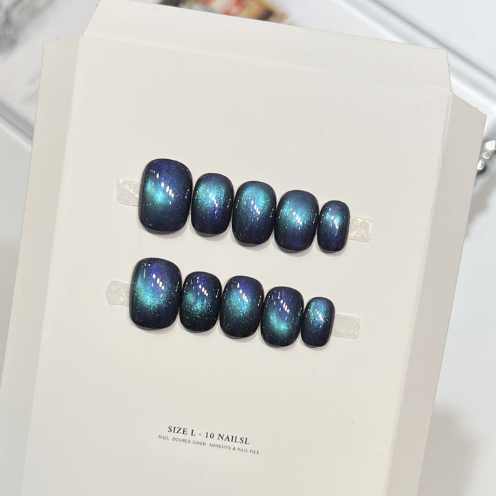 Iridescent Galaxy Press-On Nagelset