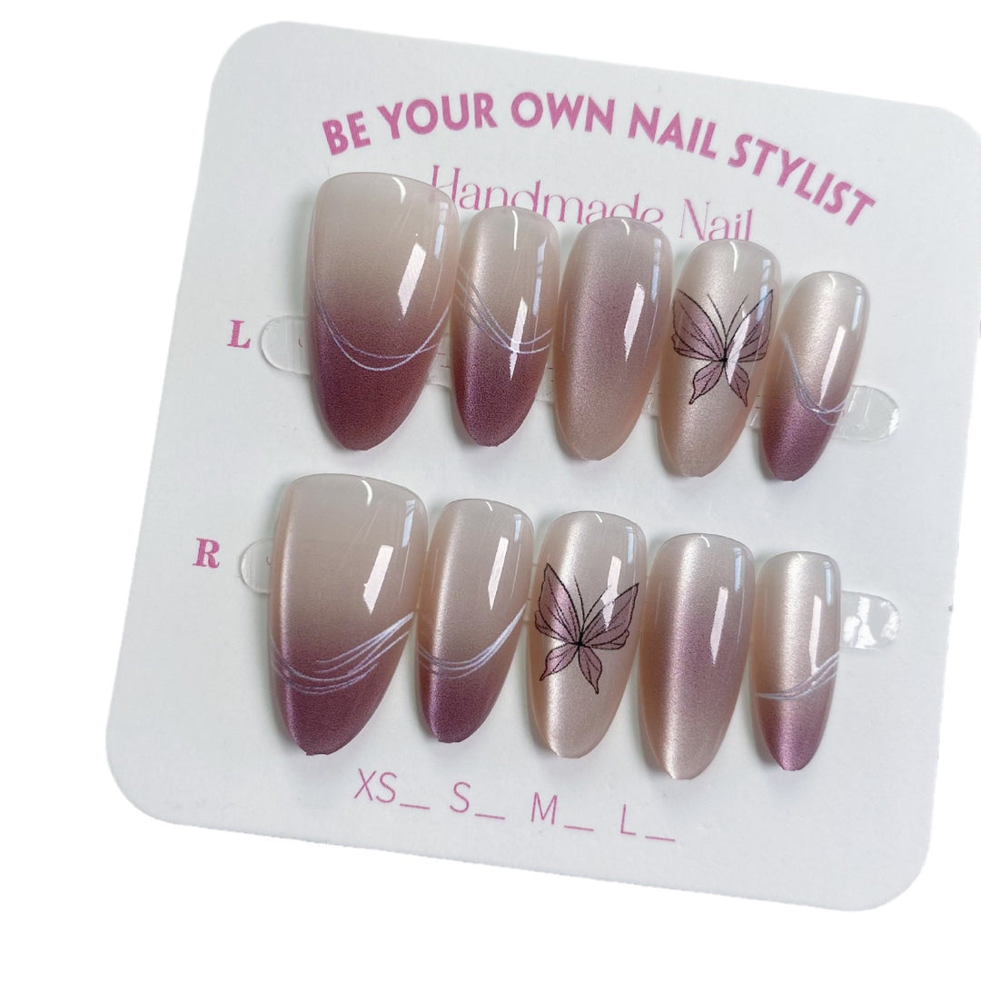 Elegantes, Schmetterlings-Design Press-On Nagelset
