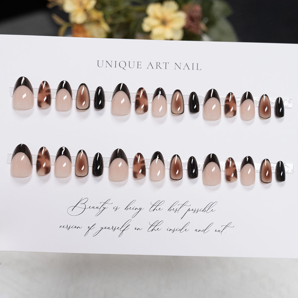Glänzende Ombre Stiletto Press-On Nägel