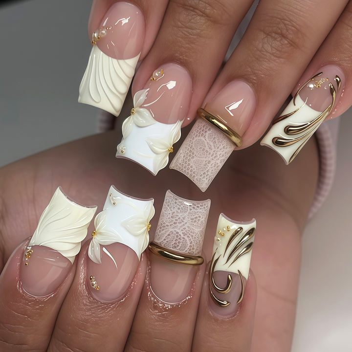 Elegante dekorative Press-On Nagelspitzen Karnz