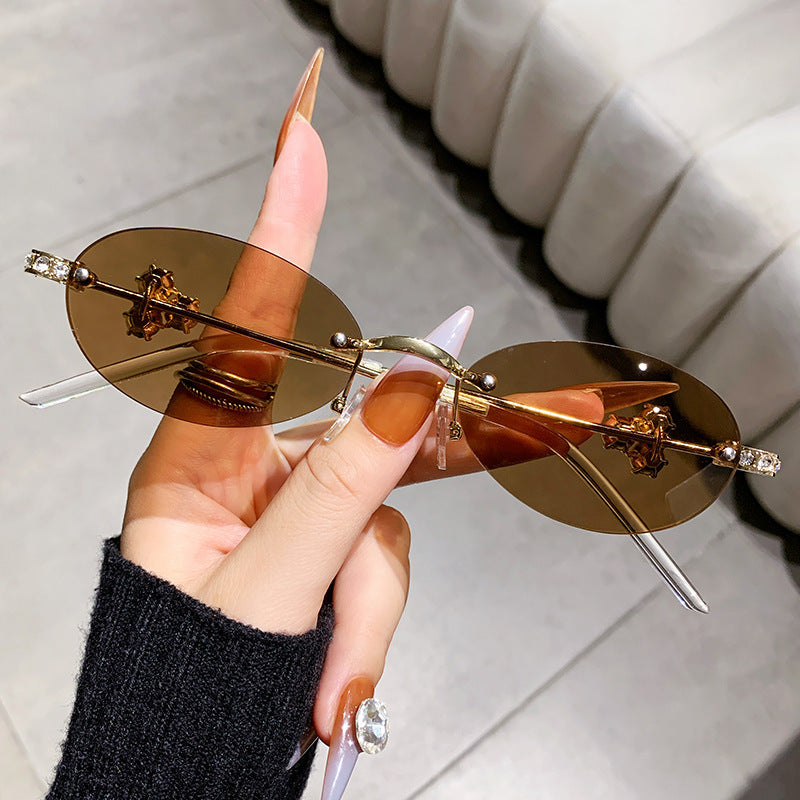 Damen elegante Sonnenbrille mit geometrischem Rahmen Karnz