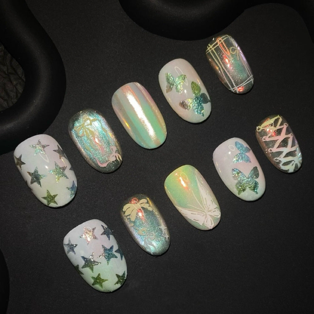 Anpassbares Schmetterlings-Themen Press-On Nagelset