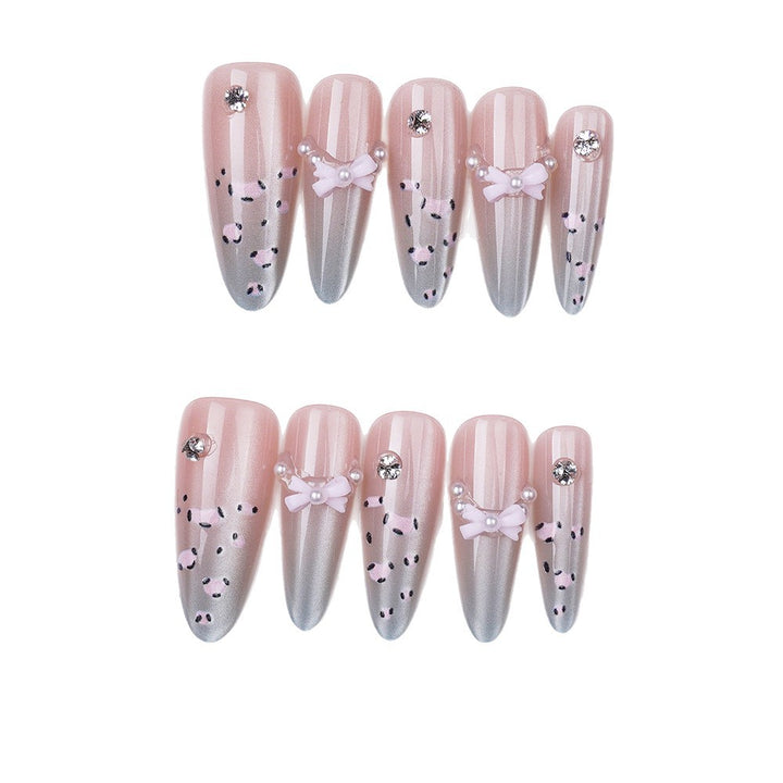 Künstlerische lange Stiletto Drucknägel mit Schleifen Design Karnz