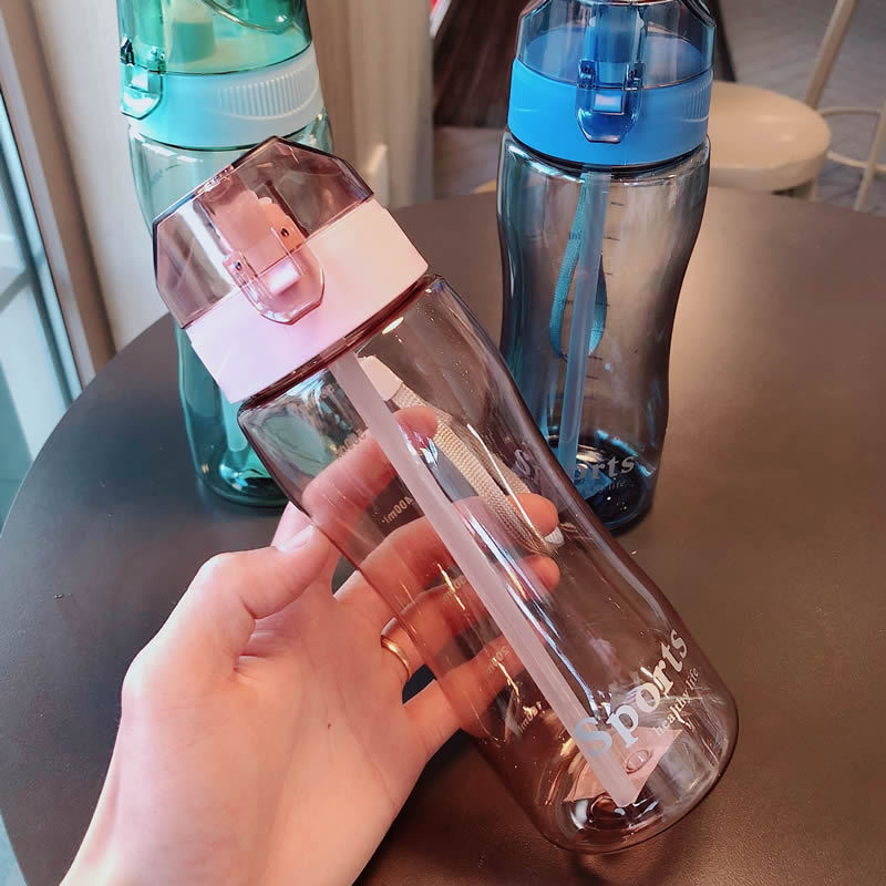 Damen Ergonomische Sporttrinkflasche mit integrierter Trinkhalmfunktion Karnz