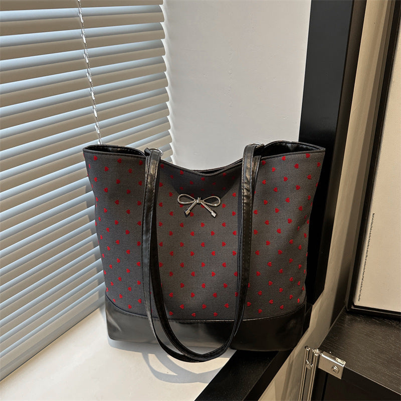Herz-Verzierte Canvas Tragetasche Karnz
