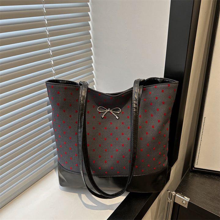 Herz-Verzierte Canvas Tragetasche Karnz