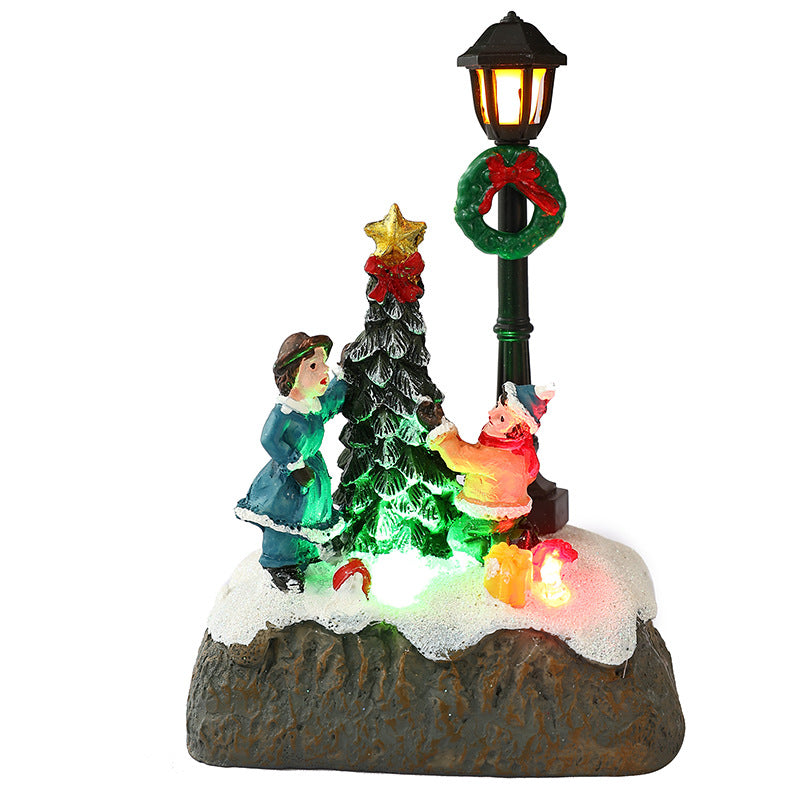 Nostalgische Weihnachtsdorf Szene Karnz