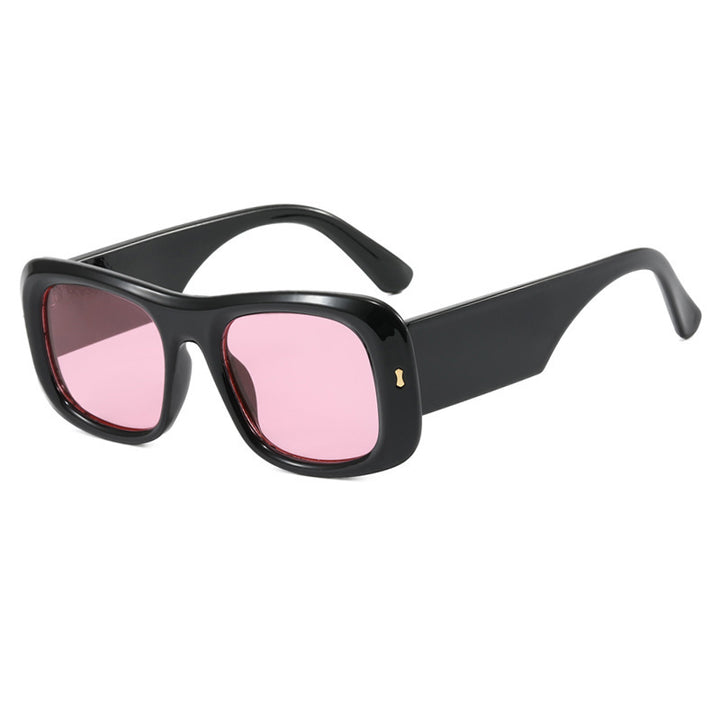 Damen oversized quadratische Sonnenbrille mit breitem Rahmen und polarisierten Gläsern Karnz