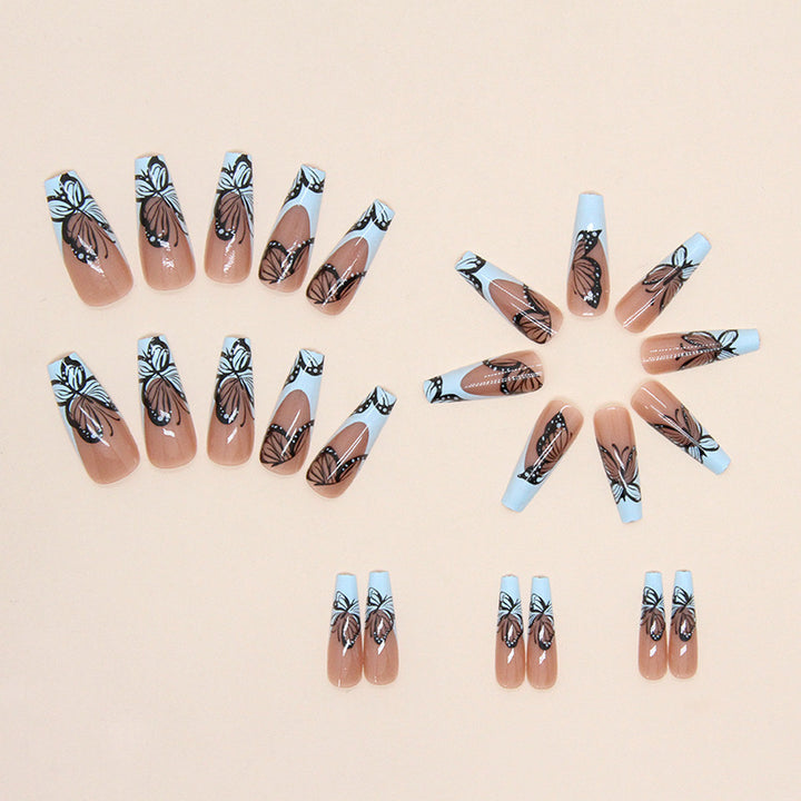 Künstlerisches Schmetterlingsdesign Press-On Nagelspitzen Karnz