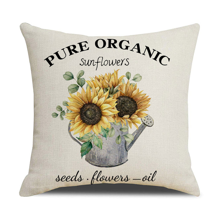 Damen Kissenbezug mit Sonnenblumenmuster Karnz