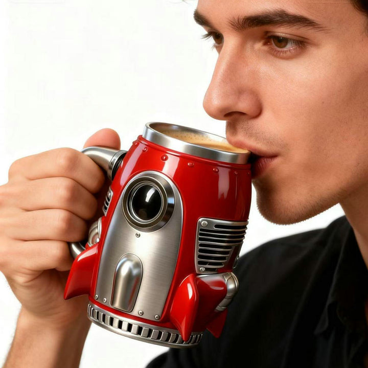 Kreativer Retro-Raketen Kaffeebecher Karnz