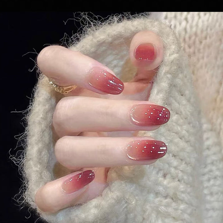Ombre Stiletto Press-On Nägel mit Glitzerakzenten