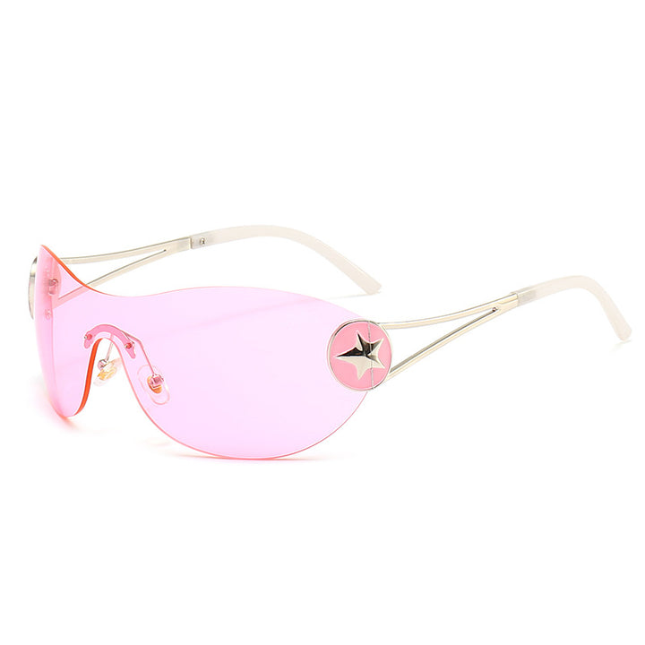 Damen Modische Sonnenbrille mit transparentem Design und stilvollen Akzenten Karnz