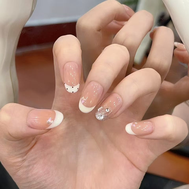 Elegante Französische Spitze Dekorative Nagelverlängerungen