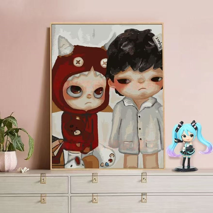 Verspielte Charakterillustration Leinwandkunst Karnz