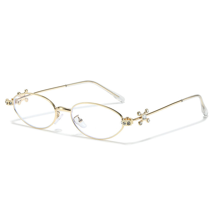 Elegante mit Strass verzierten Cateye-Sonnenbrille Karnz