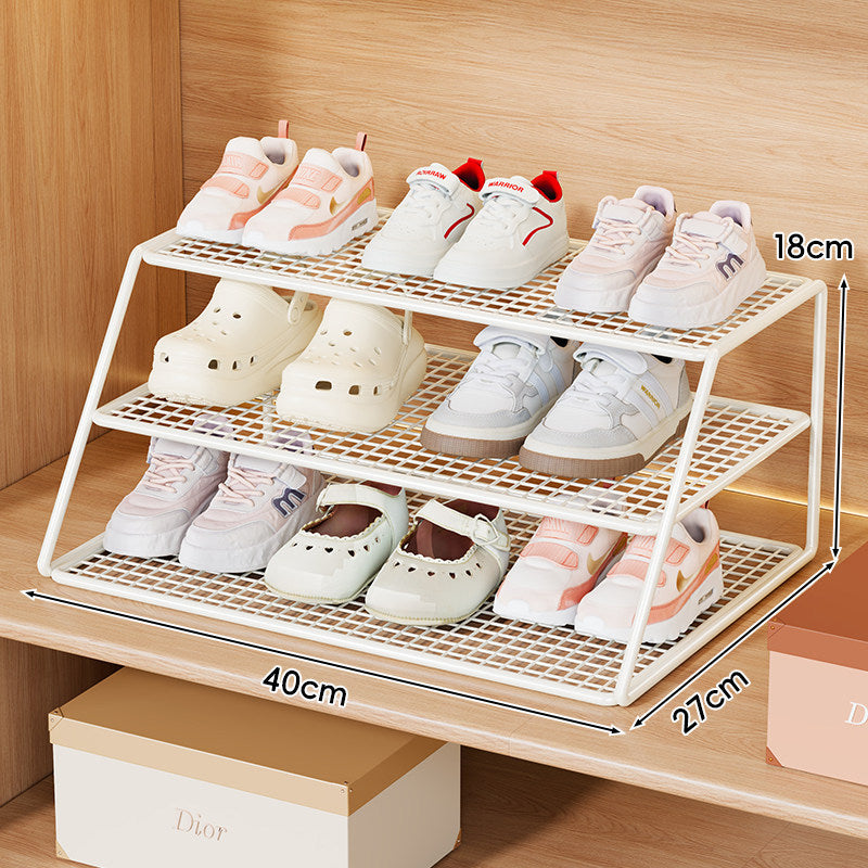 Multi-Tier Kompakt Metall Netz Schuhdisplay Regal für Eingangsbereich und Kleiderschrank