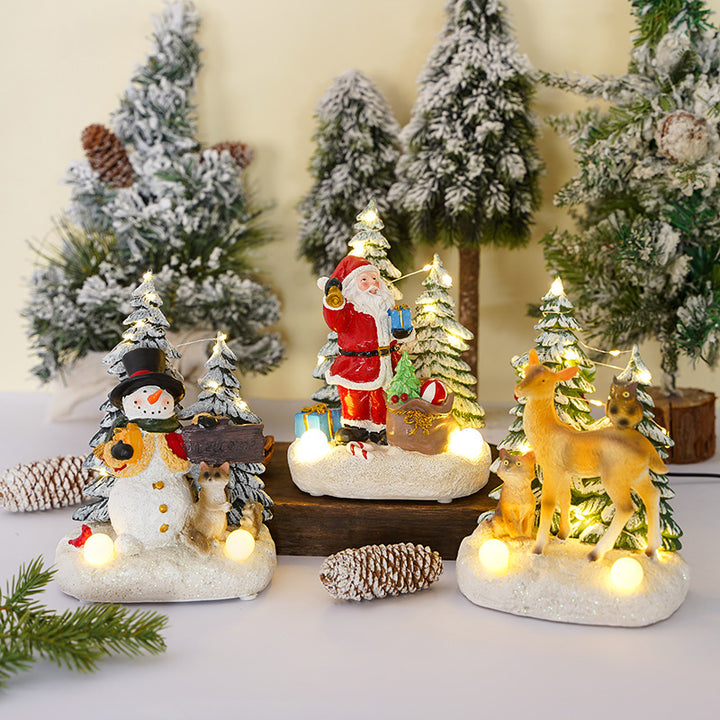 Beleuchtete Weihnachtsdekorationsfigur mit Tieren Karnz
