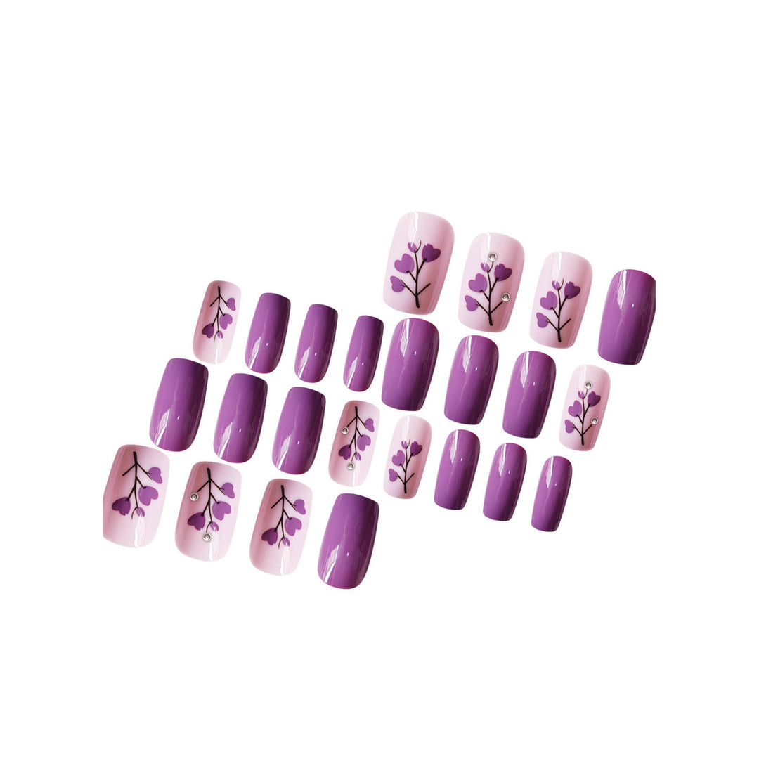 Floral Print Press-On Nagelkunst Karnz