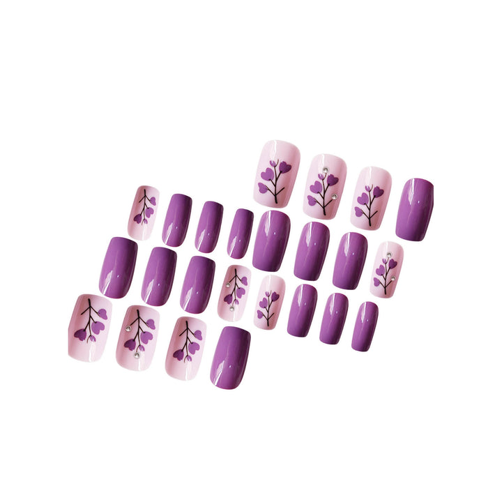 Floral Print Press-On Nagelkunst Karnz