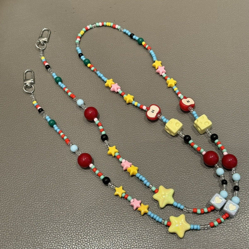 Bunte Perlenbrille Kette Karnz