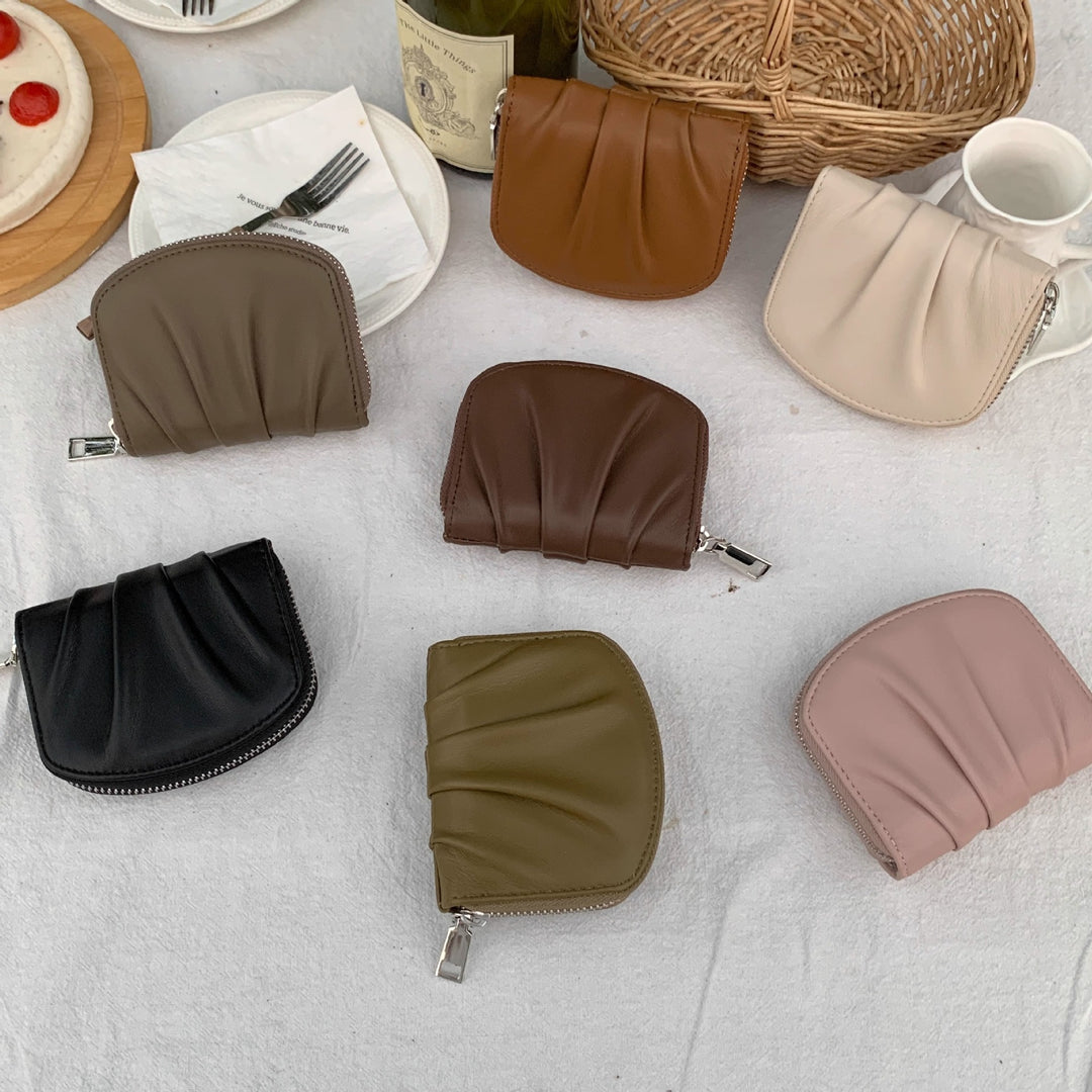 Elegante strukturierte Leder-Münztasche Karnz