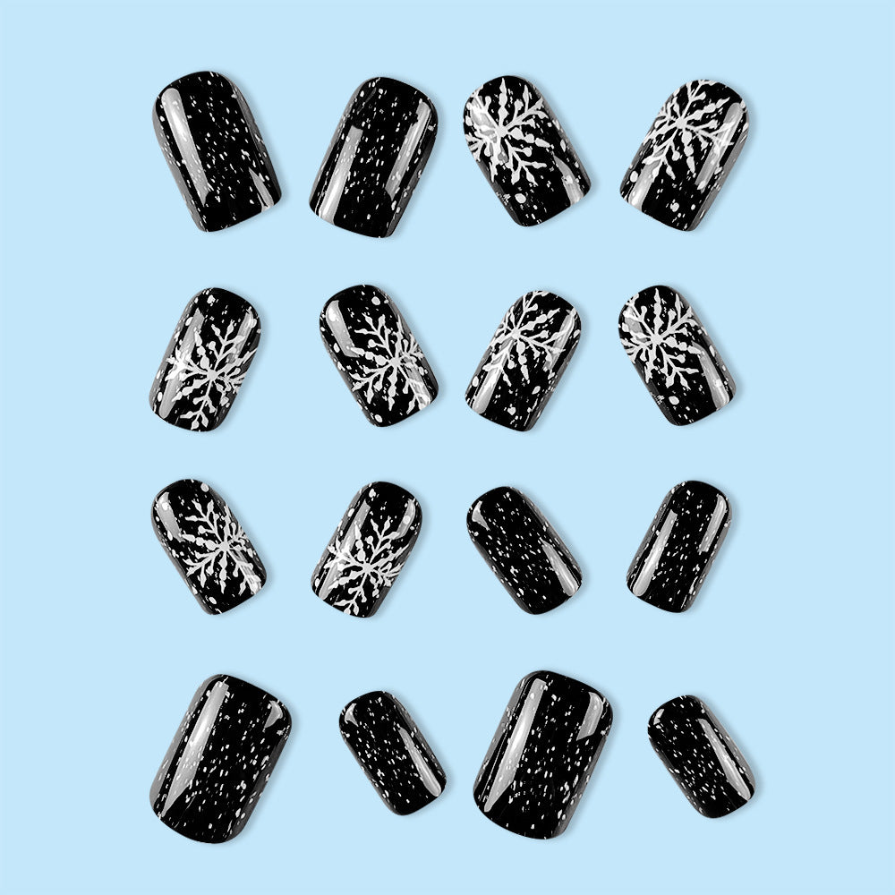 Elegante schwarze Glitzer-Nagelkunst Karnz