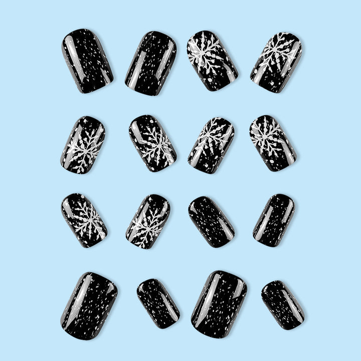 Elegante schwarze Glitzer-Nagelkunst Karnz