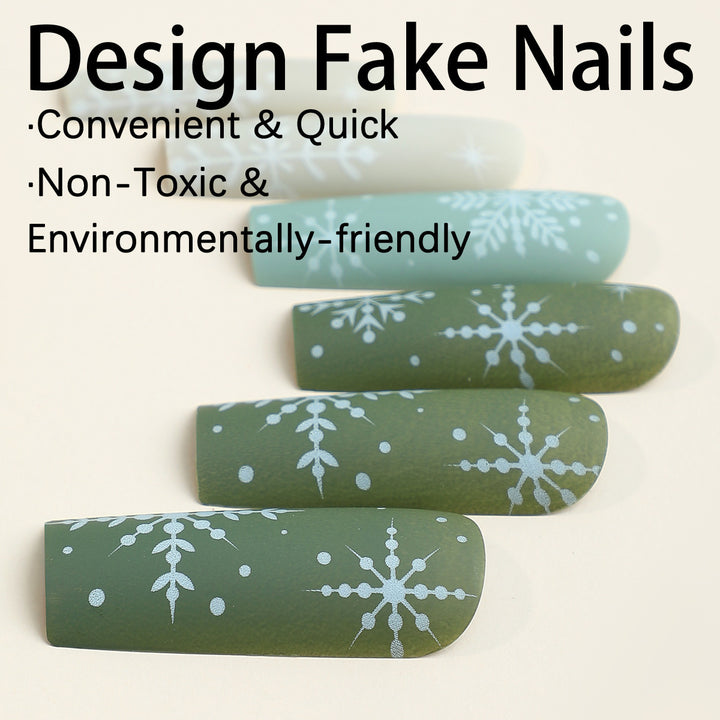 Kunstnagelset mit winterlichem Schneemotiv Karnz