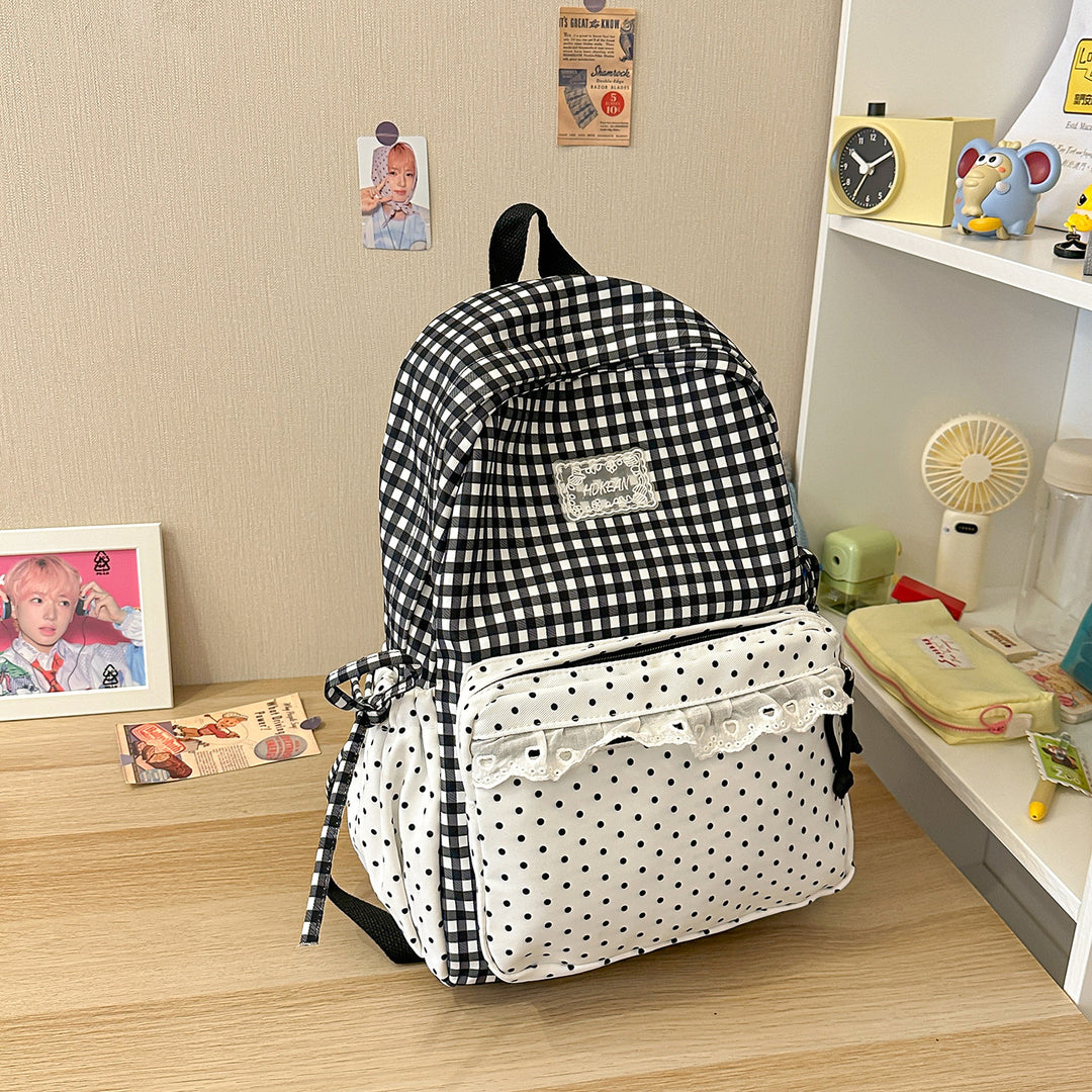 Stylisher Gingham-Muster Rucksack Karnz