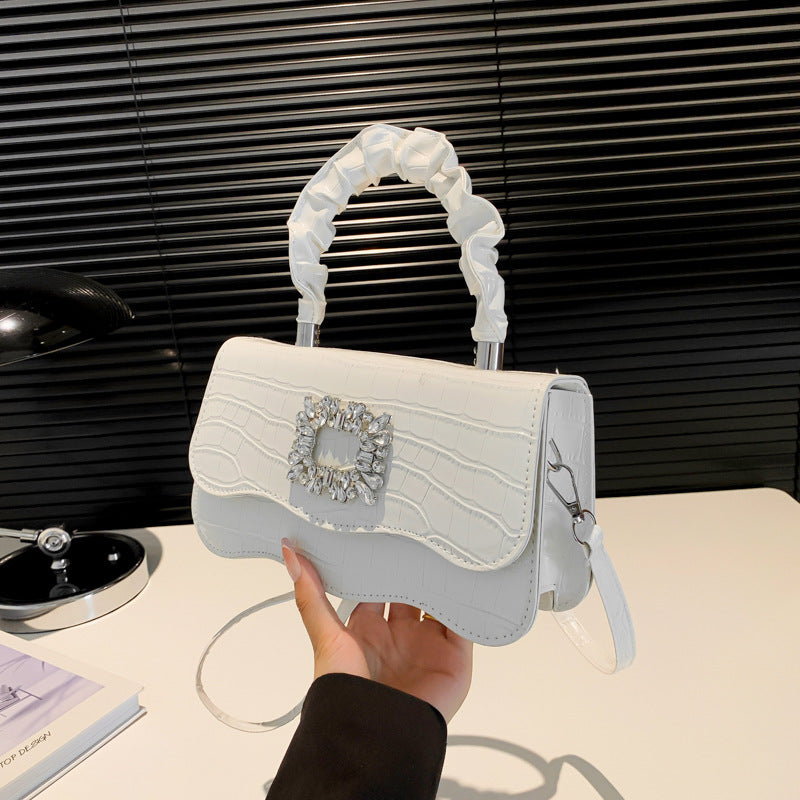 Glamouröse Krokodiltextur Abendhandtasche Karnz