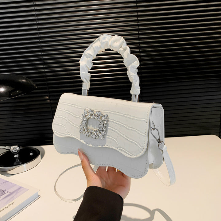 Glamouröse Krokodiltextur Abendhandtasche Karnz