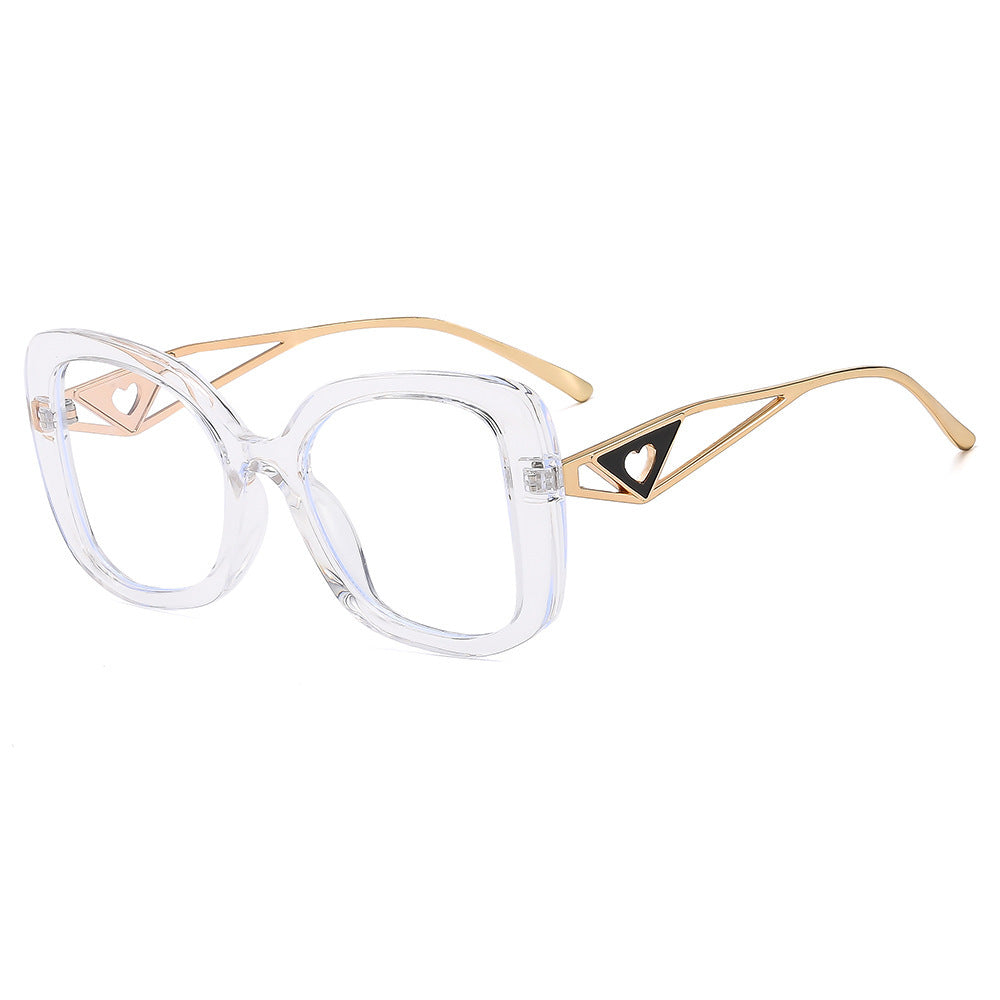 Damen modische oversized Sonnenbrille mit luxuriösem Herzdetail Karnz