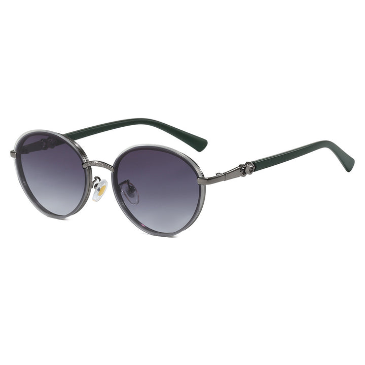Damen elegante runde Sonnenbrille mit verspiegeltem Effekt Karnz