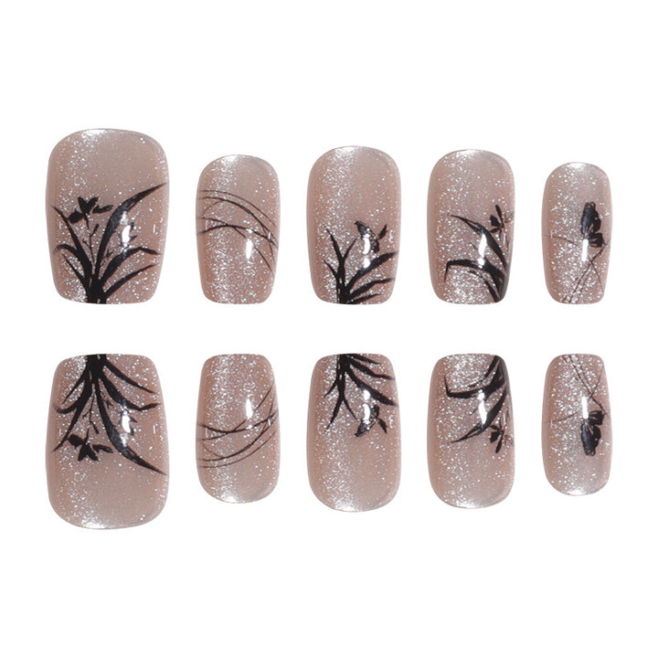 Elegante von der Natur inspirierte Press-On-Nagelkunst Karnz