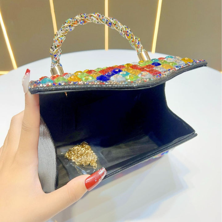 Bunte Strass Abendtasche