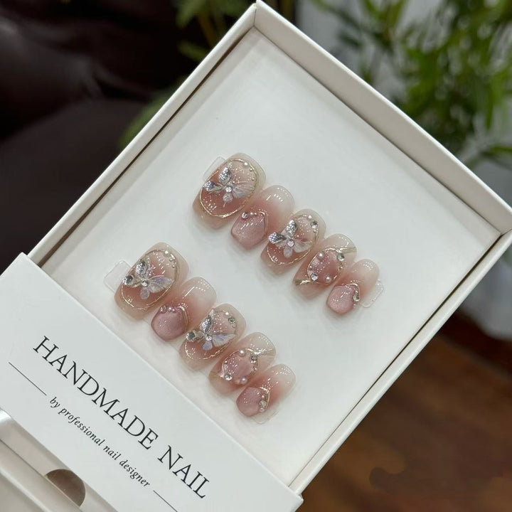 Handgefertigtes Schmetterlings-Nagelkunst-Set