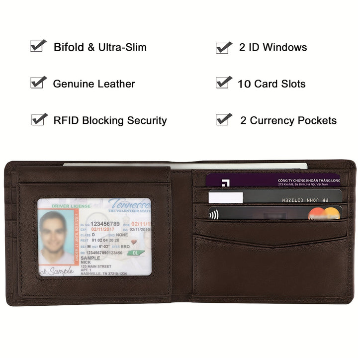 Geräumige Multi-Karten Leder Brieftasche Karnz