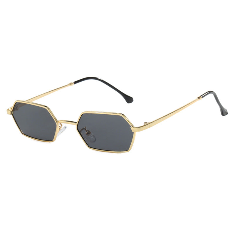 Damen hexagonale Sonnenbrille mit elegantem Metallrahmen und UV-Schutz Karnz