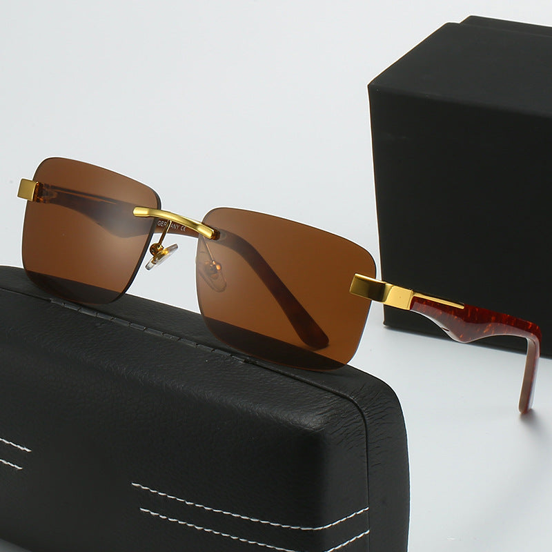 Damen modische Halbrahmenbrille mit elegantem Metall- und Kunststoffmix Karnz