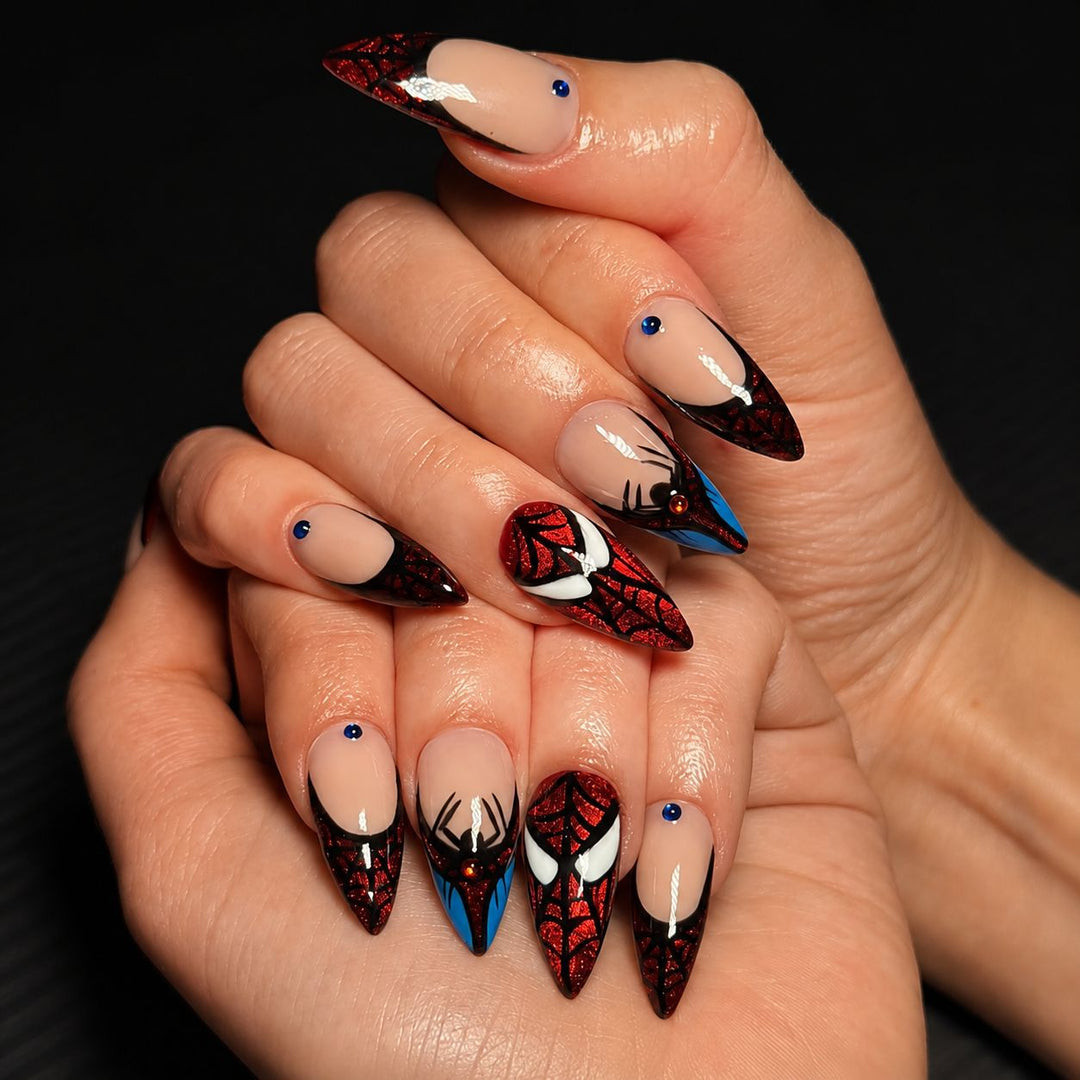 Themen Press-On Nagelset mit Spider-Man-Design Karnz