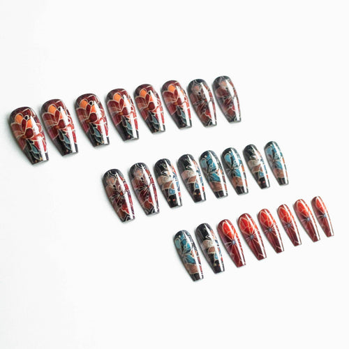 Aufwendiges Blumennagelkunst-Design-Kit