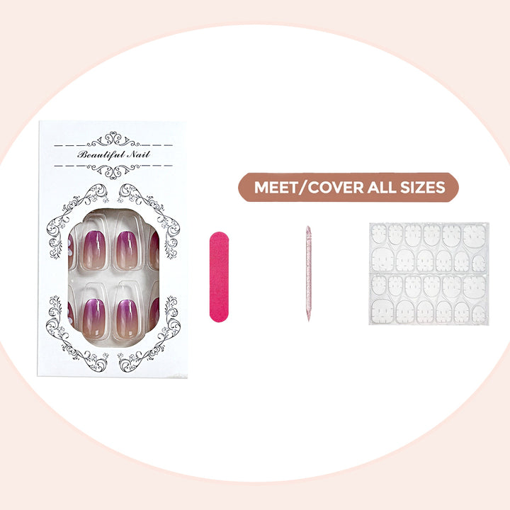 Floral Gradient Press-On Nail Set Karnz