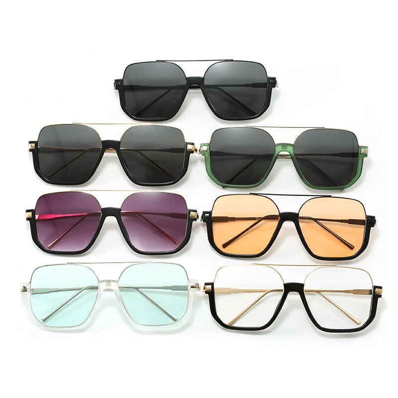Damen Modische Sonnenbrille mit geschwungenem Metallrahmen und UV-Schutz Karnz