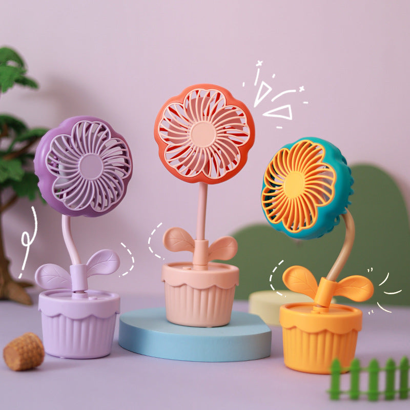 Damen Dekorativer Mini-Lüfter mit Blumen-Design Karnz